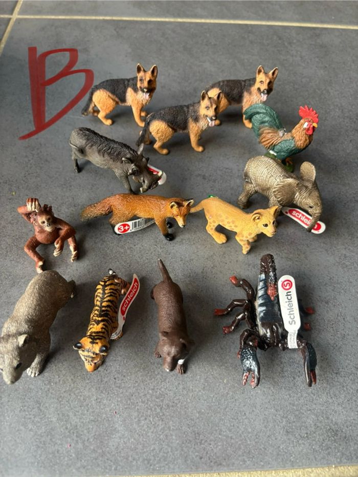 Animaux schleich flamant rose brebis lama chèvre biche renard chien éléphant - photo numéro 9