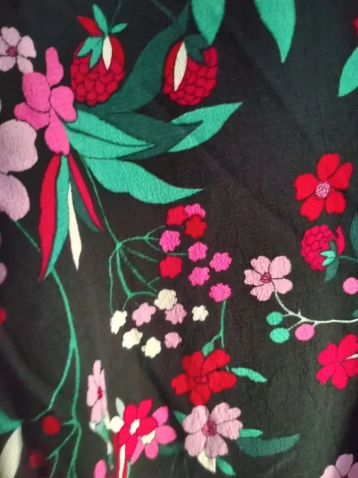 Blouse femme noir fleurs multicolores, Mango, taille XS - photo numéro 3