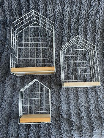 Étagères maison en acier blanc et bois