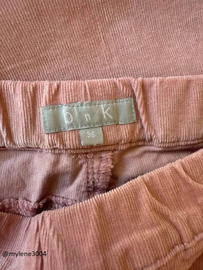 Pantalon en velours rose clair à fermeture éclairs sur les poches - photo numéro 5