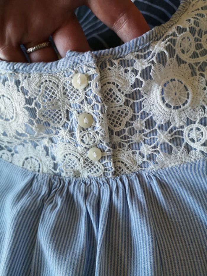 Blouse rayée et dentelle 7 ans h&m - photo numéro 5