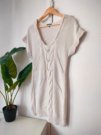 Robe pull blanc crème JCL