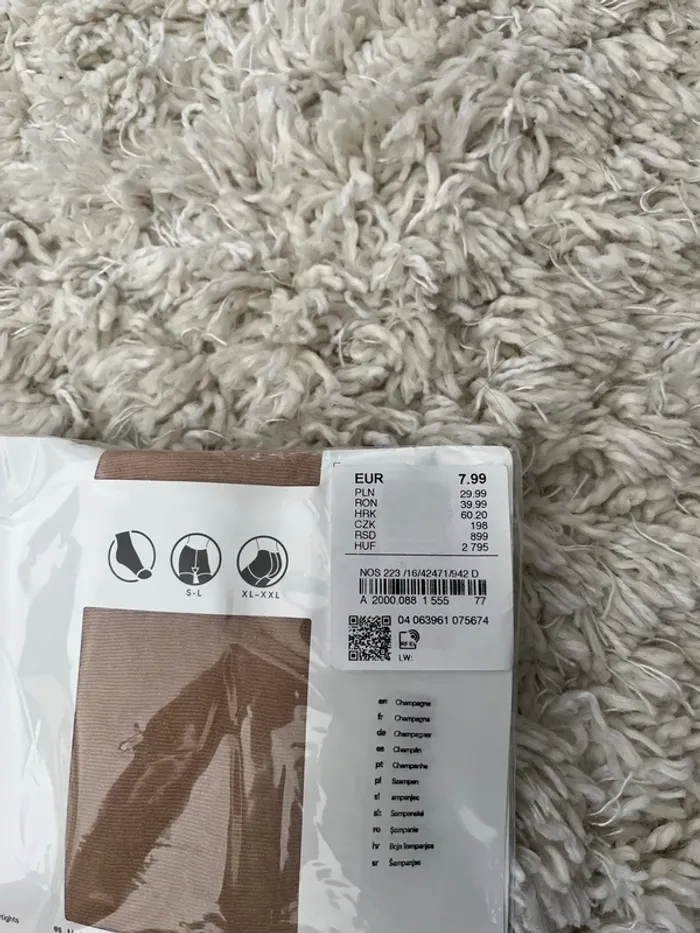 Collant fin satiné champagne Taille 44/46 XL - photo numéro 4