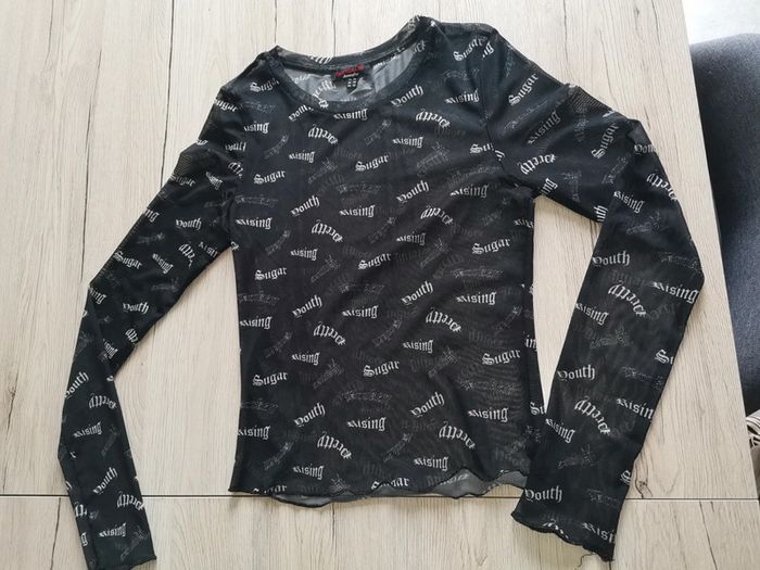 T-shirt noir et blanc transparent taille XS