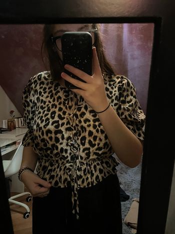 Blouse léopard Avec noeud