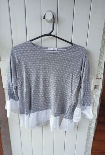 Haut à pois gris made in italy 36