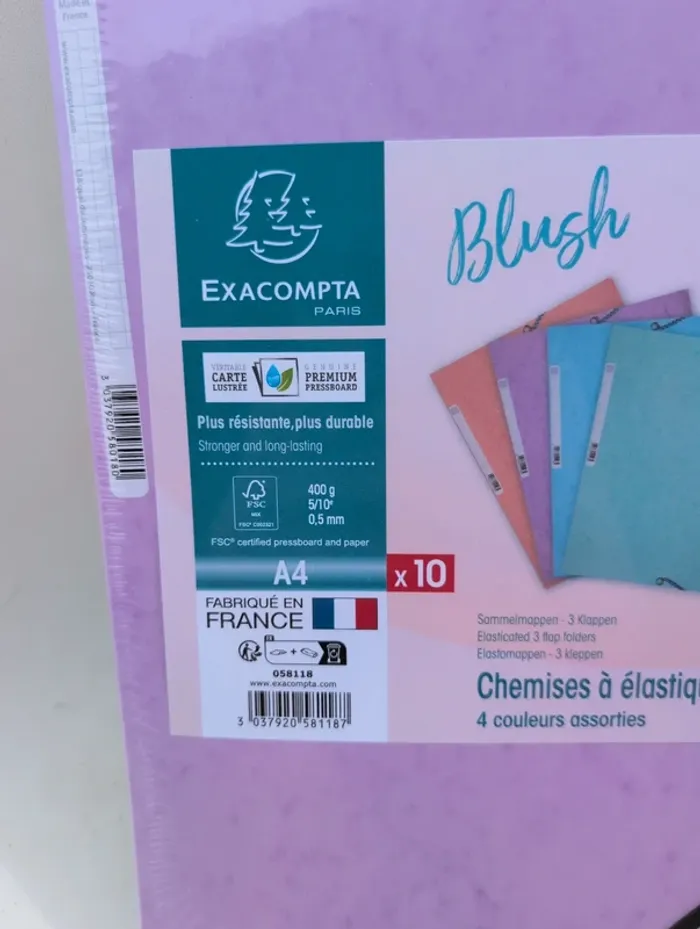 Paquet de 10 chemises a élastiques neuf exacompta - photo numéro 3