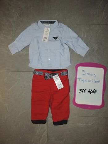 ensemble tape à l'oeil taille 9 mois neuf