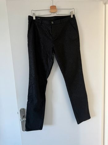 Pantalon style huile noir motif cachemire school rag38