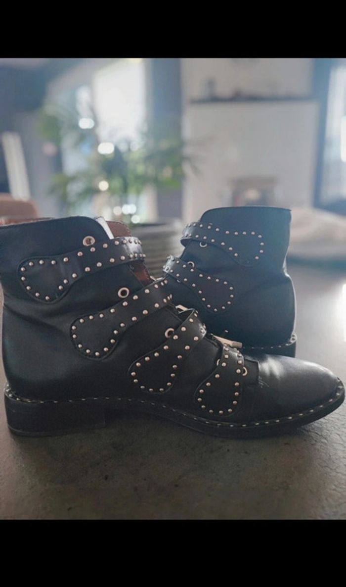 Bottines boucles et clous cuir noir Jessica Buurman - photo numéro 4
