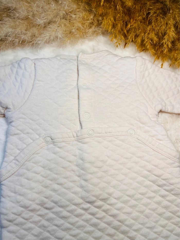 Pyjama molletonné blanc, bébé fille, 3 mois, kiabi, bon état - photo numéro 4