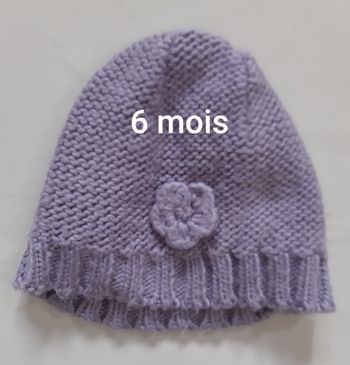 bonnet chaud mauve fille - Bout'chou - 6 mois