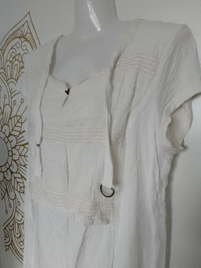 Jolie Tunique bohème blanche taille 40 - photo numéro 2
