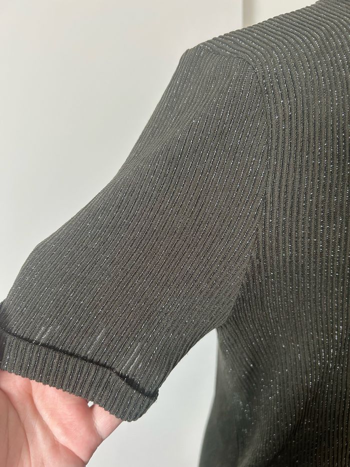 Blouse Naf Naf taille L kaki et fil métallisé - photo numéro 4