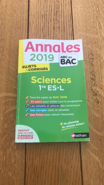 annales sciences de 1ère