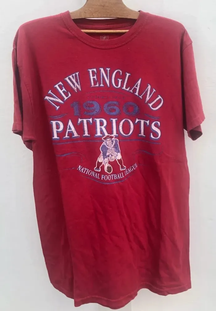 T-shirt vintage NFL red 1960 New England Patriots Mens M