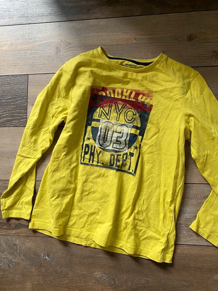 T-shirt manches longues orchestra 14 ans jaune vert