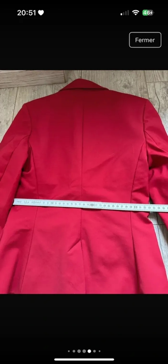 Veste de costume blazer mango rouge cintrée structuré - photo numéro 11