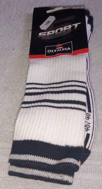 1 Paire de chaussette blanc noir Olympia Pointure 43 / 46