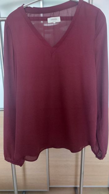 Blouse bordeaux manches longues