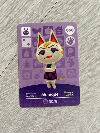 Carte Amiibo Animal Crossing Monique 058