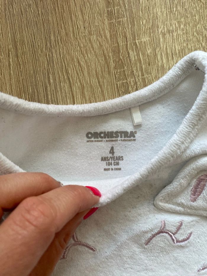 Pyjama velours 2 pièces orchestra 4 ans - photo numéro 2