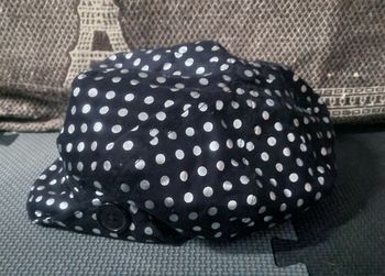 Casquette béret noir à pois argenté style vintage
