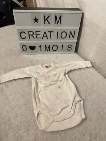 Bodys 1 mois pommette