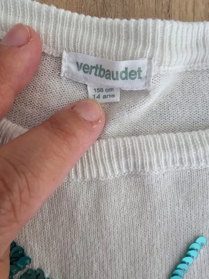 Pull en maille 14 ans fille verbaudet sequins - photo numéro 3