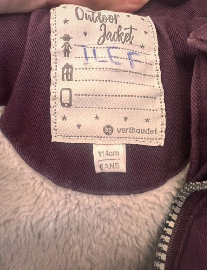 Manteau hiver parkas vertbaudet taille 6 ans - photo numéro 3