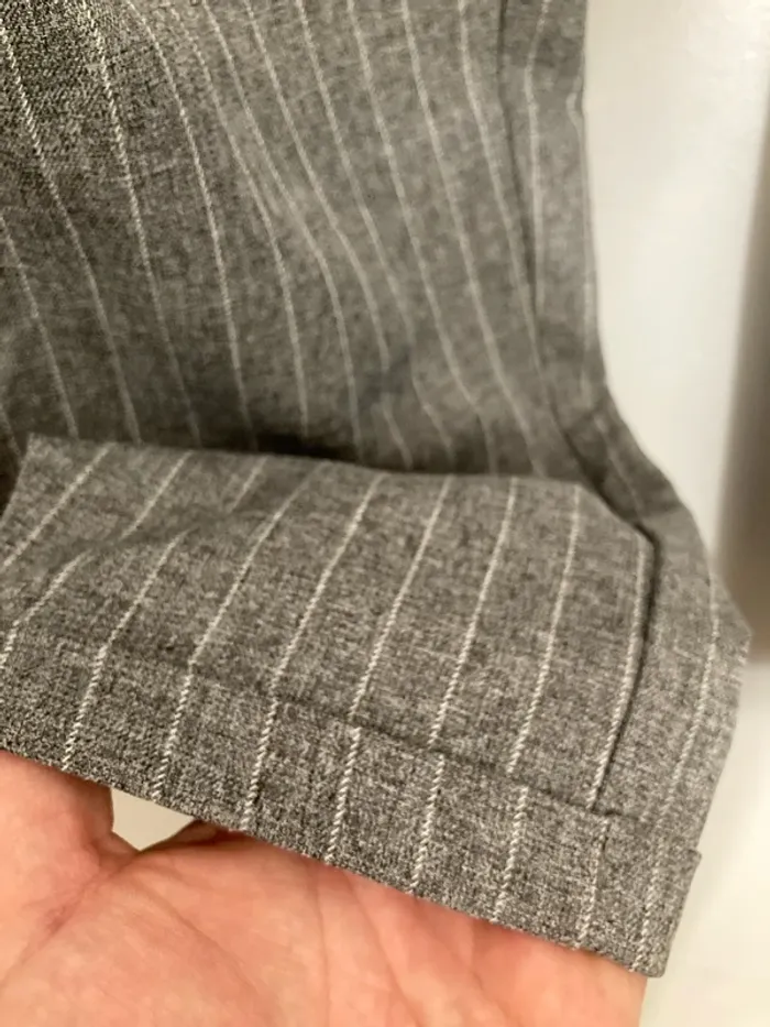 Pantalon gris rayé femme Orcelly – coupe chic – taille M - photo numéro 7
