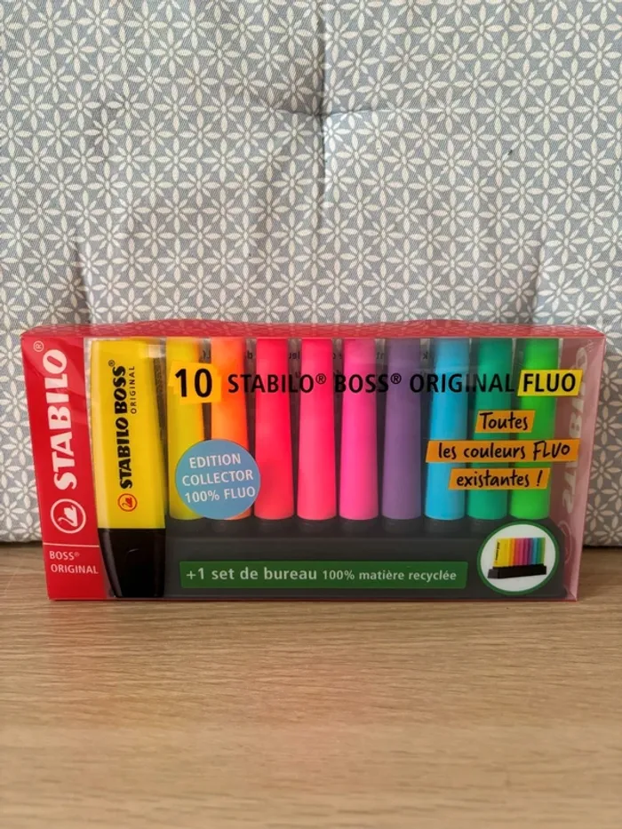 Set de Bureau 10 Surligneurs Fluos "Boss Original"