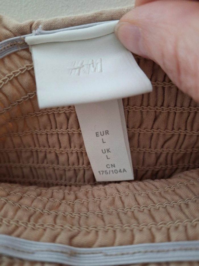 T-shirt manches courtes H&M beige L - photo numéro 3