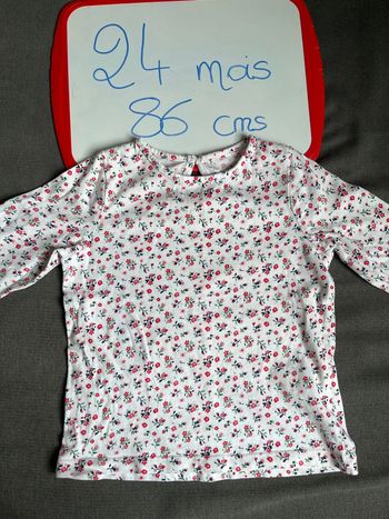 Teeshirt manches longues fleuri 24 mois