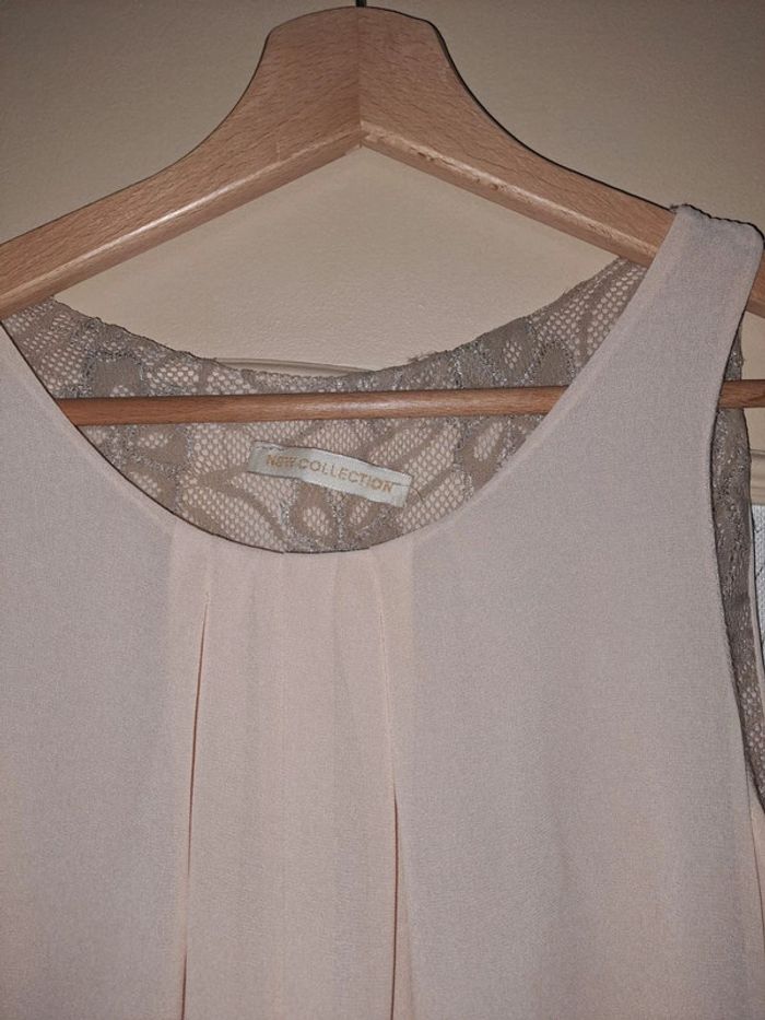 Robe beige femme fluide dentelle doublée micro tâches qu'on ne voit que sur photo new collection M - photo numéro 2