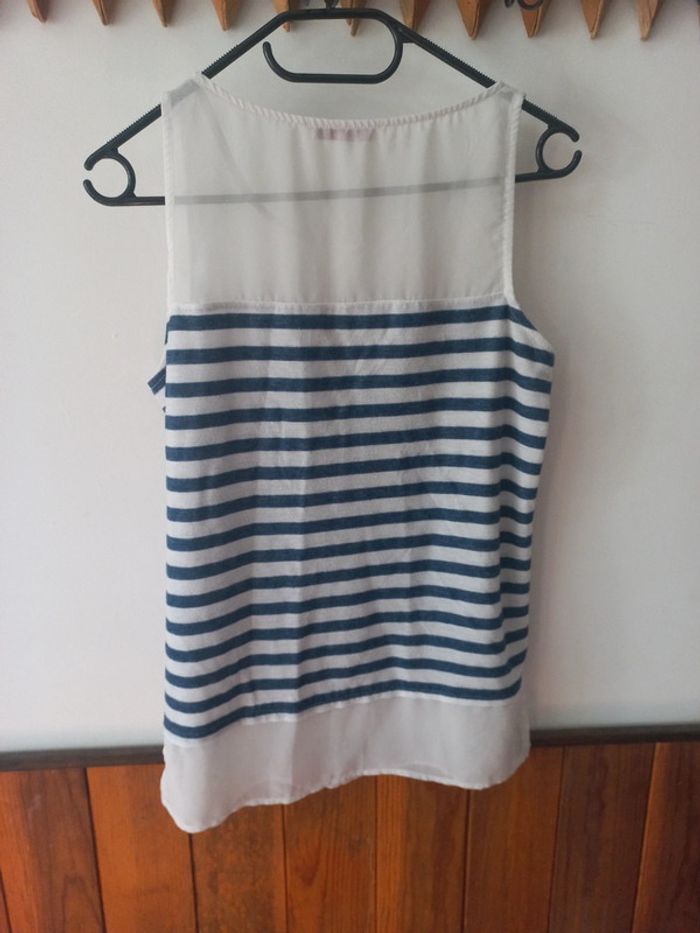 Débardeur rayé bi-matière - photo numéro 2