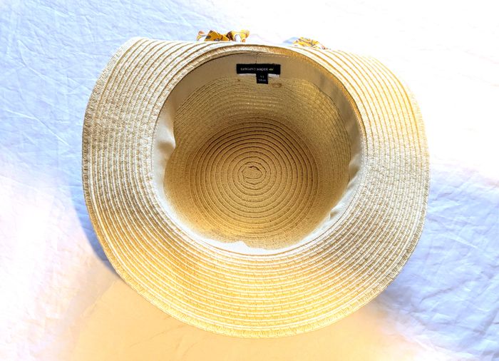 Chapeau Sergent Major Crème Bandeau Flot Ruban Motifs Fleurs Feuilles Flore Accessoire Enfants - photo numéro 5