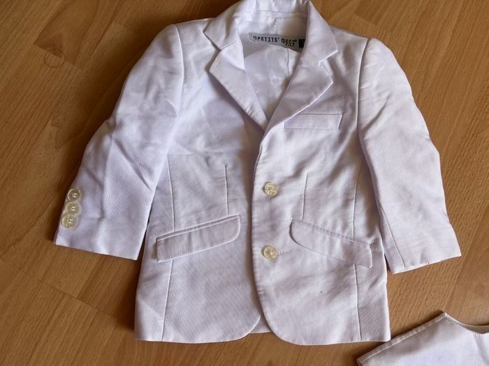 Bel ensemble/costume blanc cérémonie baptême T. 18 mois garçon TBE - photo numéro 4