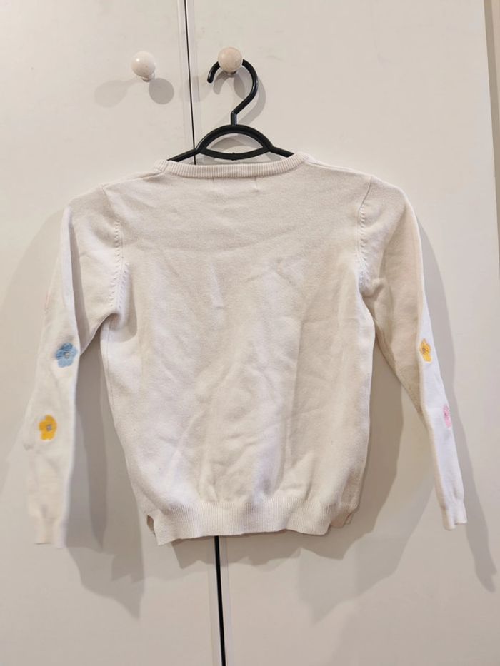Pull blanc fleurs brodées fille Peacolate Taille 7 ans – Doux & tendance 🌸🤍 - photo numéro 2