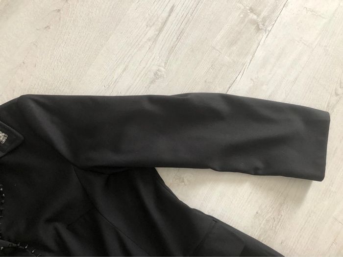 AN124- Manteau noir chic avec strass et perles T 50 (48-50) porté 1 soirée - photo numéro 8