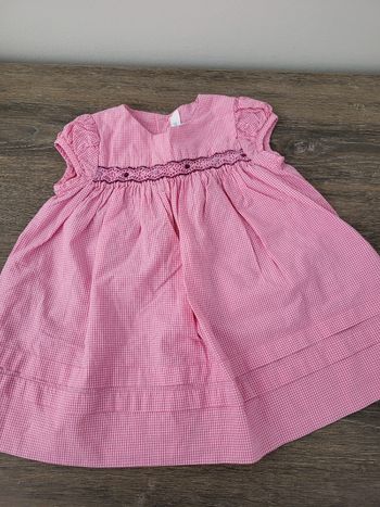 Jacadi - robe à smocks vichy rose + culotte 3 mois