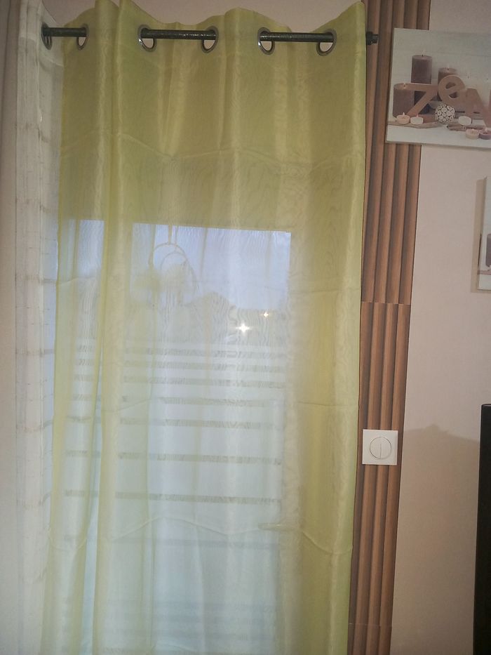 Paires voilages jaune/blanc - photo numéro 3