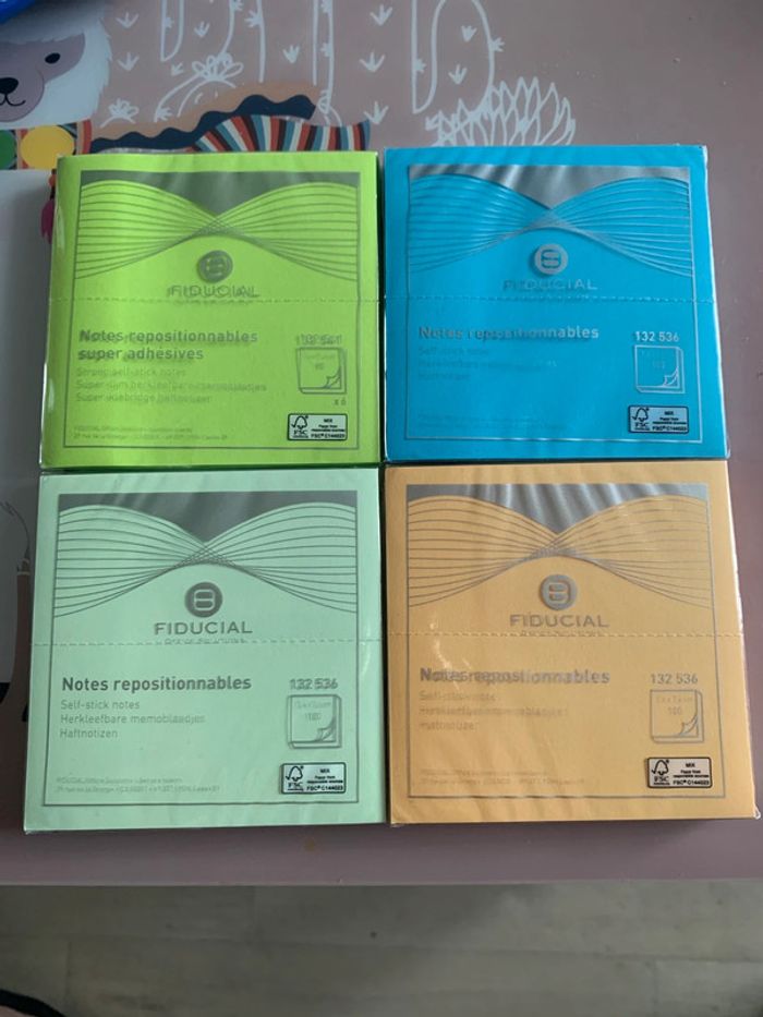 Lot de 4 paquets de post-it Fiducial