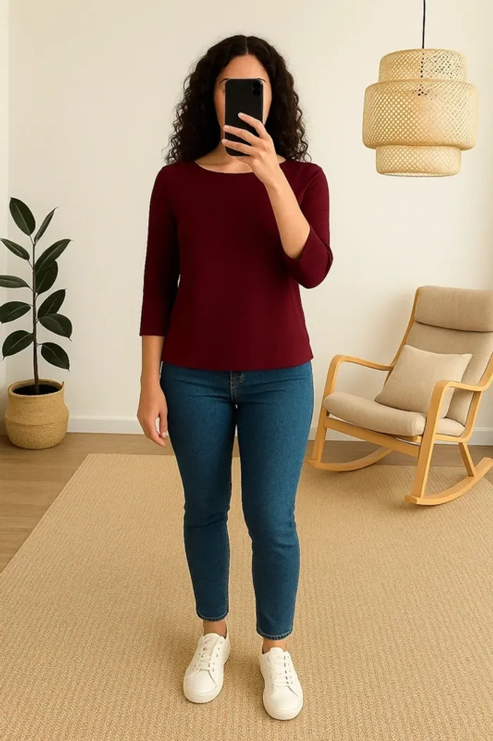 Blouse bordeaux taille 34 neuf 👕