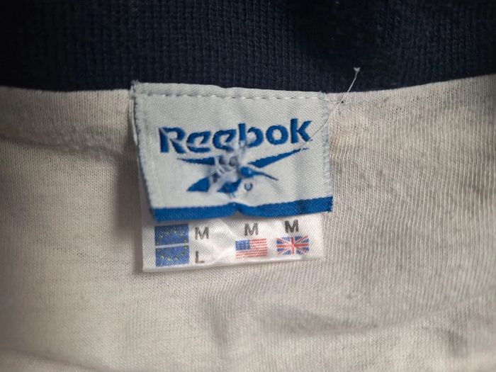 Veste Reebok vintage M bleu blanc style 90s logo brodé rétro (544) - photo numéro 13
