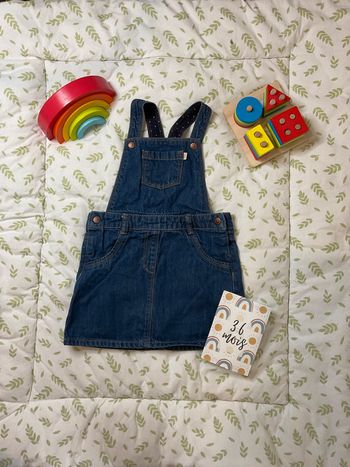 robe salopette en jean bleu 36 mois kiabi