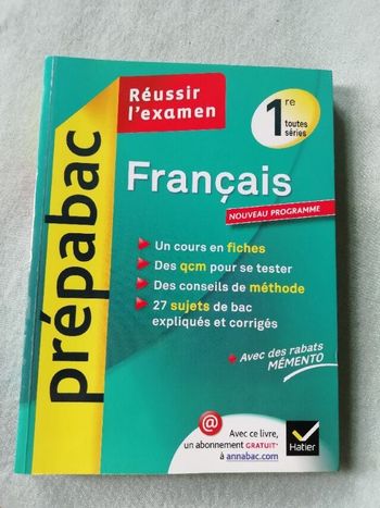 Livre comme neuf de préparation au bac français toutes séries
