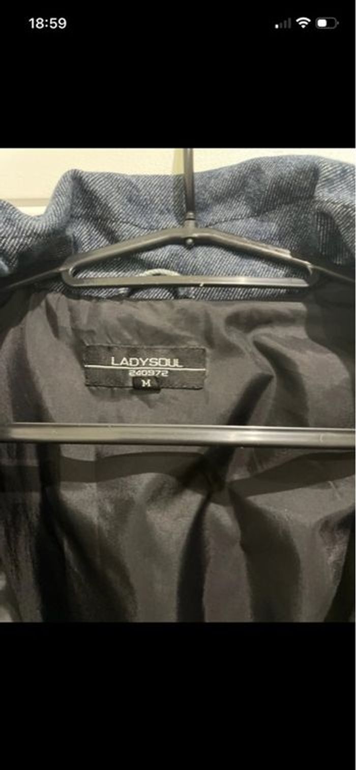 Doudoune longue en jean, marque lady soul taille M - photo numéro 5