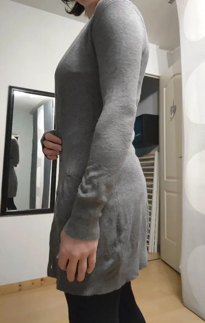 Veste longue grise