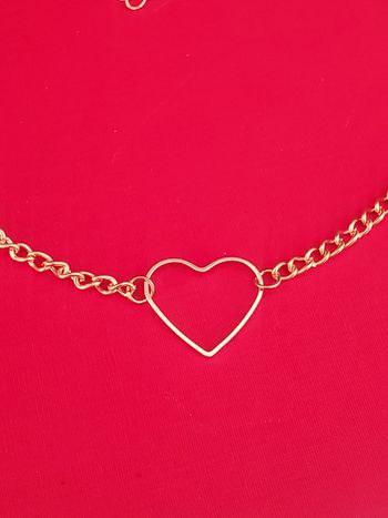 Collier a chaîne pendentif doré coeur